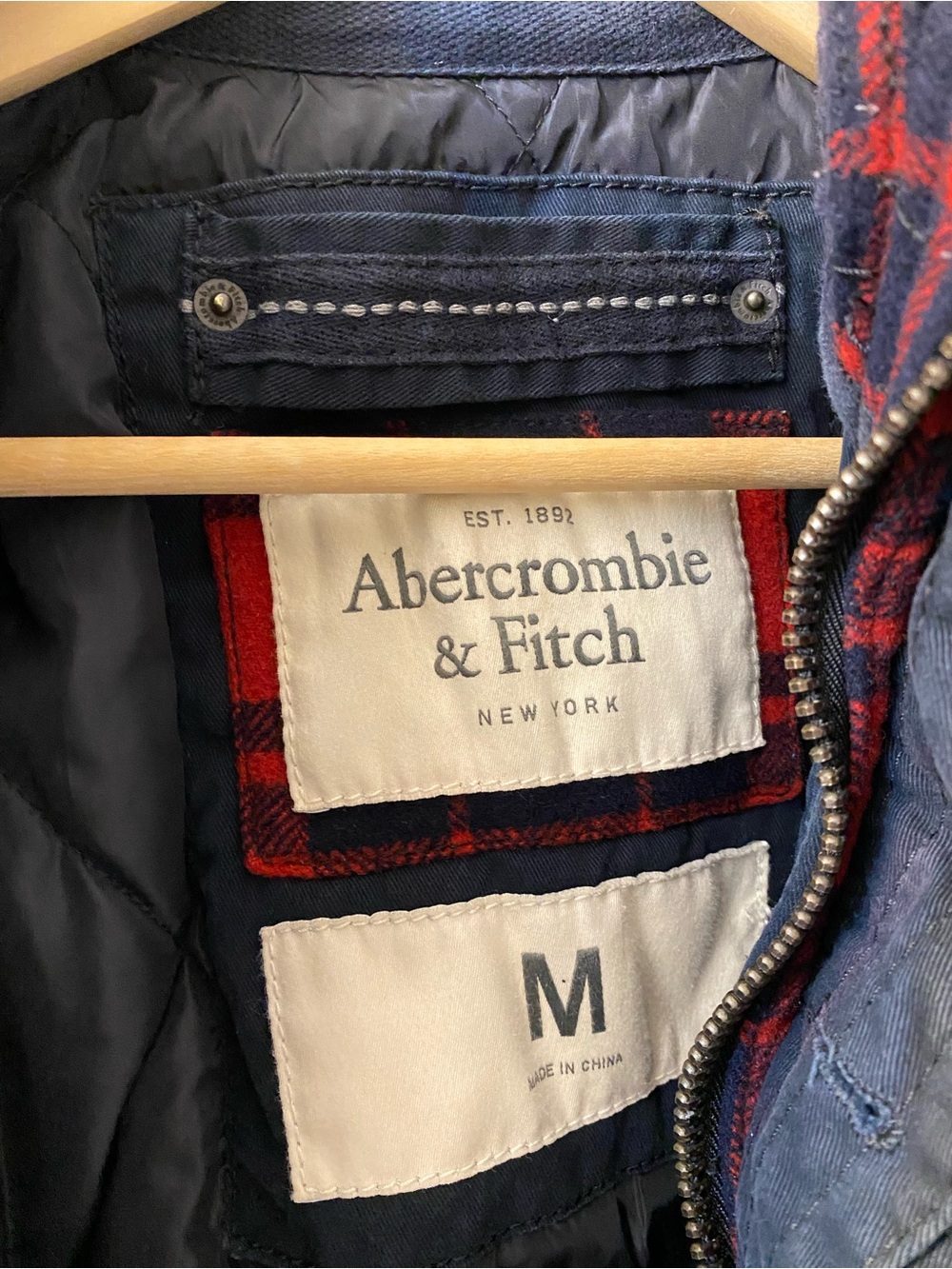 Vintage Abercrombie & Fitch Buffalo plaid wool field jacket Men’s size Medium - Picture 2 of 10